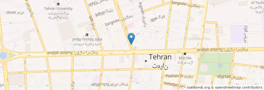 Mapa de ubicacion de نفس en İran, Tahran Eyaleti, شهرستان تهران, Tahran, بخش مرکزی شهرستان تهران.