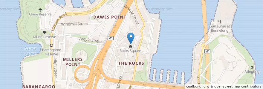 Mapa de ubicacion de Pancakes on the Rocks en Australie, Nouvelle Galles Du Sud, Council Of The City Of Sydney, Sydney.