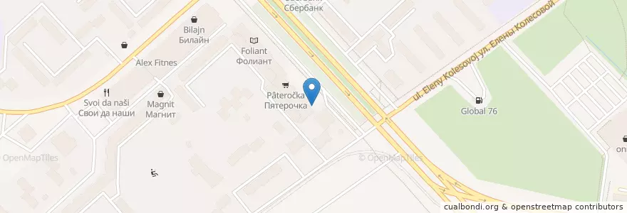 Mapa de ubicacion de Кулинария en Russie, District Fédéral Central, Oblast De Iaroslavl, Ярославский Район, Городской Округ Ярославль.