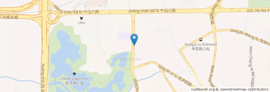 Mapa de ubicacion de 凌记濑粉 en 中国, 广东省, 广州市, 荔湾区, 昌华街道.