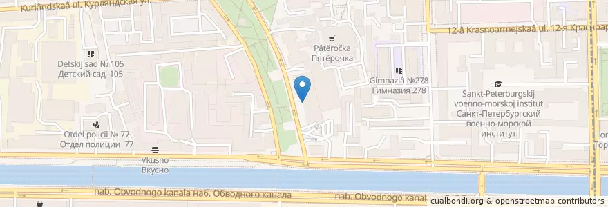 Mapa de ubicacion de Технолог en Russia, Северо-Западный Федеральный Округ, Oblast' Di Leningrado, San Pietroburgo, Адмиралтейский Район.
