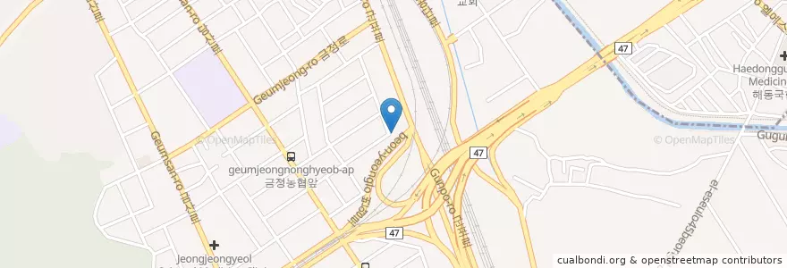 Mapa de ubicacion de 금정동 en Südkorea, Gyeonggi-Do, 군포시, 금정동.