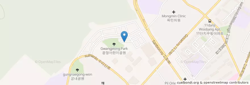 Mapa de ubicacion de 광정동 en كوريا الجنوبية, 경기도, 군포시, 광정동.