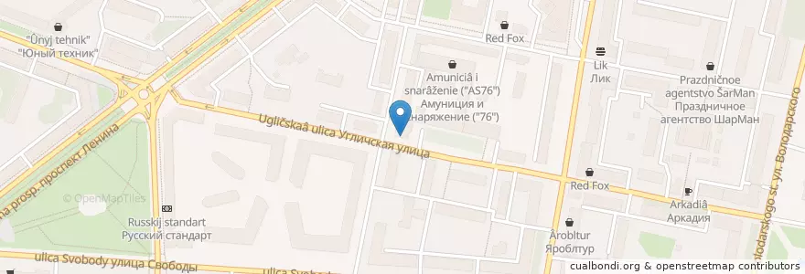 Mapa de ubicacion de Бинбанк en Rusland, Centraal Federaal District, Oblast Jaroslavl, Ярославский Район, Городской Округ Ярославль.