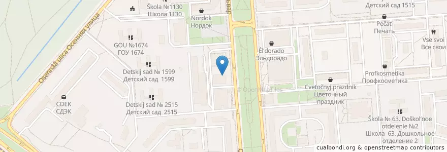 Mapa de ubicacion de Тануки en Rusia, Центральный Федеральный Округ, Москва, Западный Административный Округ, Район Крылатское.