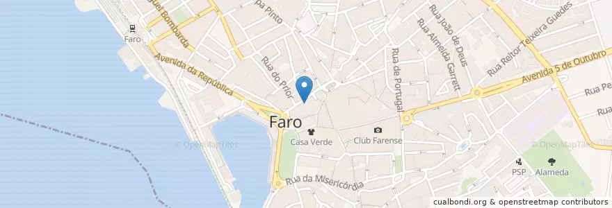 Mapa de ubicacion de Hotel Faro Tesla Destination Charger en پرتغال, Algarve, Algarve, فارو, فارو, فارو.