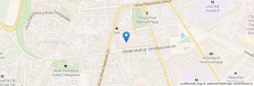 Mapa de ubicacion de Уральский банк реконструкции и развития en Russland, Föderationskreis Wolga, Oblast Nischni Nowgorod, Stadtkreis Nischni Nowgorod.