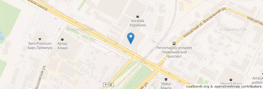 Mapa de ubicacion de Уральский банк реконструкции и развития en Russie, District Fédéral Central, Oblast De Riazan, Городской Округ Рязань.