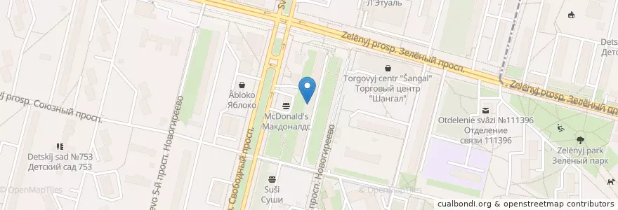 Mapa de ubicacion de Кофе муз en Russia, Central Federal District, Moscow, Eastern Administrative Okrug, Novogireyevo District.