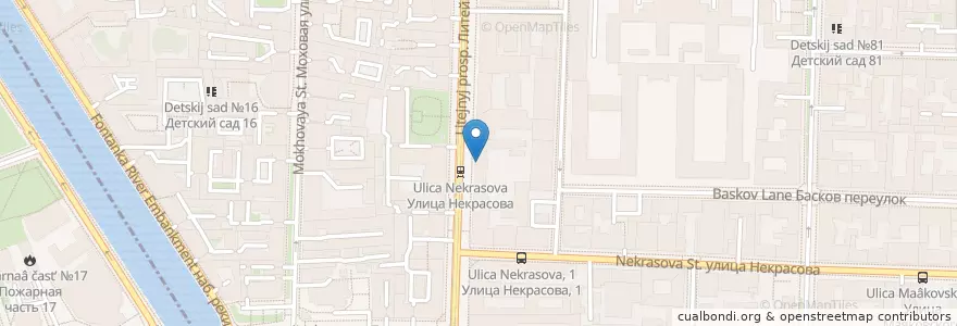 Mapa de ubicacion de Кофе муз en 俄罗斯/俄羅斯, Северо-Западный Федеральный Округ, 列宁格勒州, Санкт-Петербург, Центральный Район, Литейный Округ.