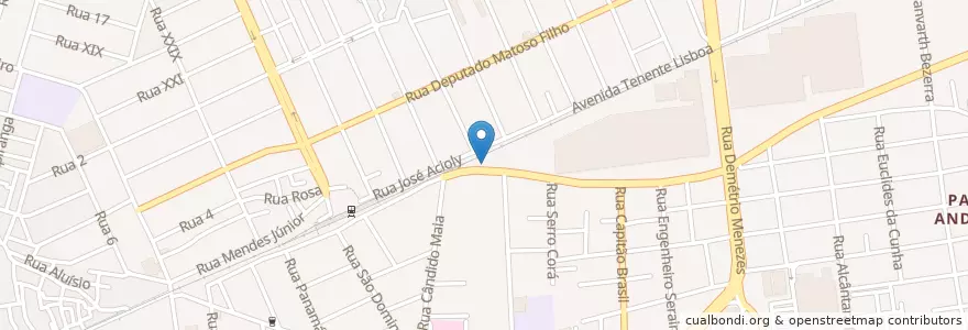 Mapa de ubicacion de Escola de tempo parcial Padre Josefino Cabral en 巴西, 东北部, 塞阿腊, Região Geográfica Intermediária De Fortaleza, Microrregião De Fortaleza, 福塔莱萨.