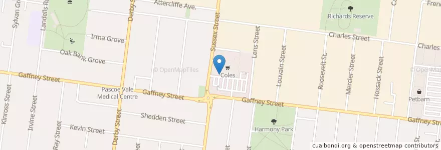 Mapa de ubicacion de Charcoal Chicken en 오스트레일리아, Victoria, City Of Moreland.
