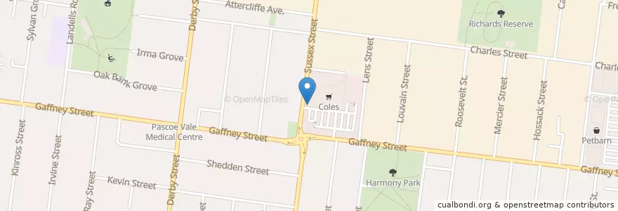 Mapa de ubicacion de UFS en Avustralya, Victoria, City Of Moreland.