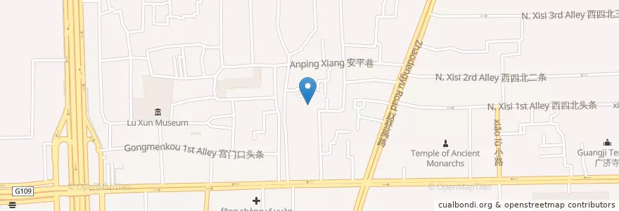 Mapa de ubicacion de 妙应寺白塔 en Chine, Pékin, Hebei, 西城区.