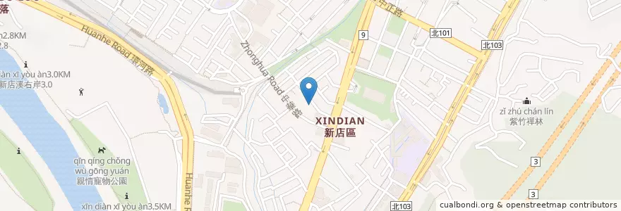 Mapa de ubicacion de 安娜廚房義大利麵 en 臺灣, 新北市, 新店區.
