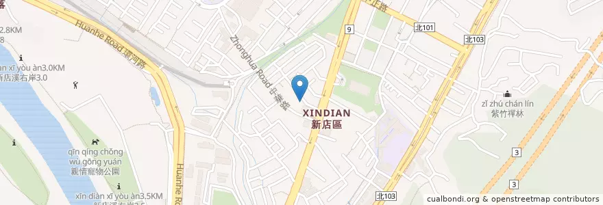 Mapa de ubicacion de 北都美食 en 台湾, 新北市, 新店区.