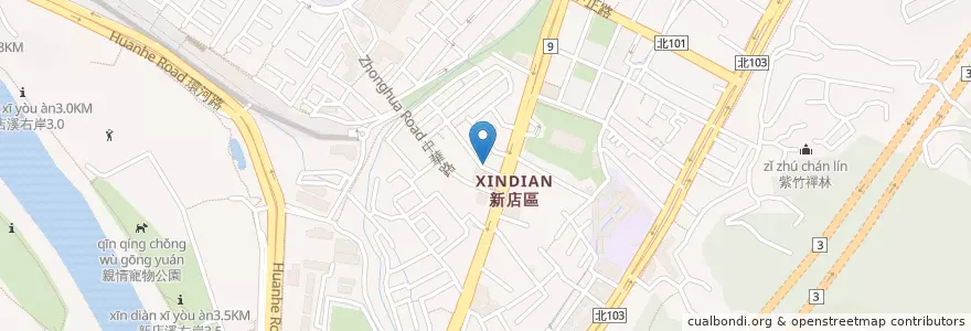 Mapa de ubicacion de 客家小舖 en 타이완, 신베이 시, 신뎬 구.