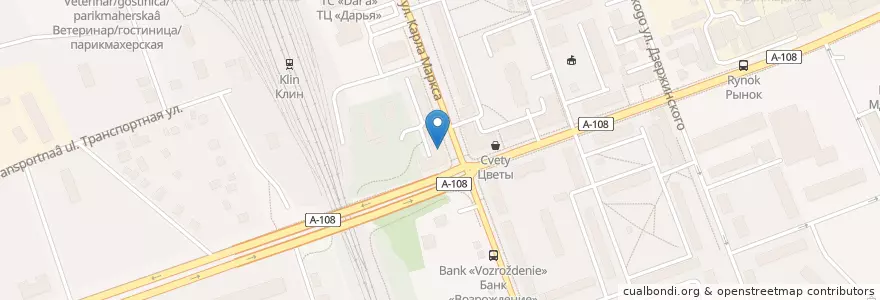 Mapa de ubicacion de Почта Банк en Россия, Центральный Федеральный Округ, Московская Область, Городской Округ Клин.