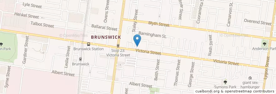 Mapa de ubicacion de Brunswick Spiritual Church en Австралия, Виктория, City Of Moreland.