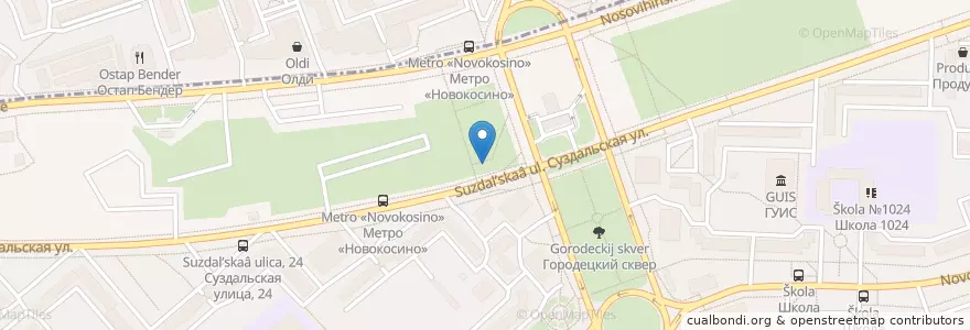 Mapa de ubicacion de Велобайк en Rusia, Центральный Федеральный Округ, Москва, Восточный Административный Округ, Район Новокосино.