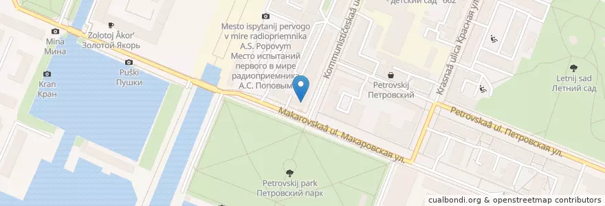 Mapa de ubicacion de Таверна en ロシア, 北西連邦管区, レニングラード州, サンクト ペテルブルク, Кронштадтский Район, Кронштадт.