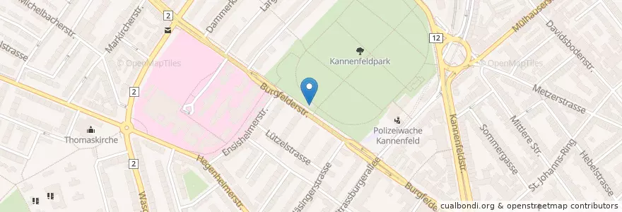 Mapa de ubicacion de Kiosk Caffee Park en Suiza, Basilea-Ciudad, Basilea.