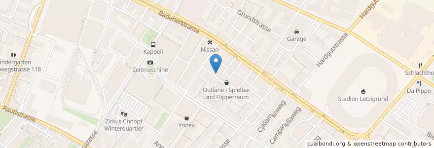 Mapa de ubicacion de Fuchsia en Switzerland, Zurich, District Zurich, Zurich.