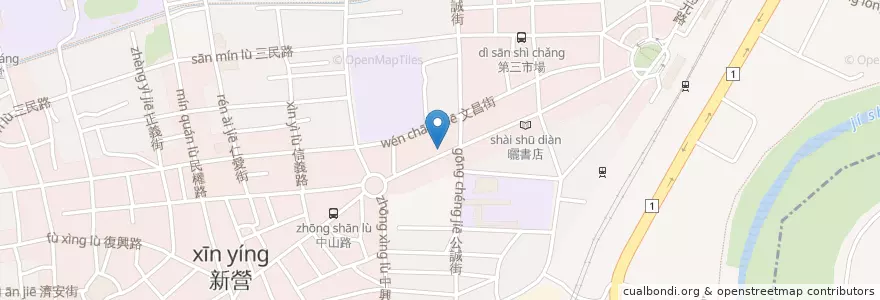 Mapa de ubicacion de 中山路郵局 en 台湾, 台南市, 新営区.