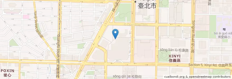 Mapa de ubicacion de 星巴克 en تايوان, تايبيه الجديدة, تايبيه, 信義區.