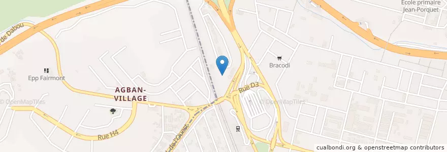 Mapa de ubicacion de Gare Bouda bouda Abobo en Кот-Д’Ивуар, Абиджан.