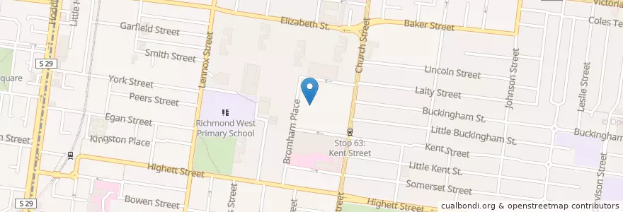Mapa de ubicacion de Tuck Shop Turnery en Austrália, Victoria, City Of Yarra.