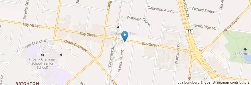 Mapa de ubicacion de Brighton Bay Pizza & Pasta en Australia, Victoria, City Of Bayside.