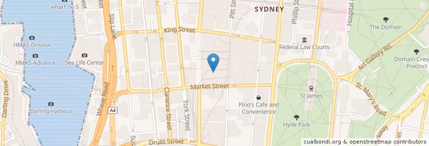 Mapa de ubicacion de Boost en Australie, Nouvelle Galles Du Sud, Council Of The City Of Sydney, Sydney.