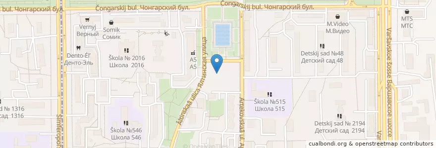 Mapa de ubicacion de ВТБ en Rusia, Центральный Федеральный Округ, Москва, Южный Административный Округ, Нагорный Район.