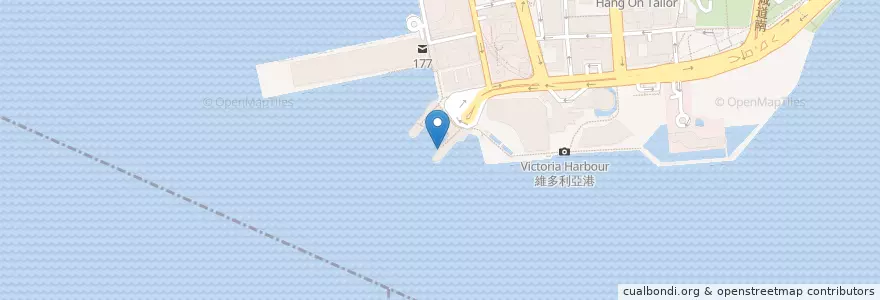 Mapa de ubicacion de 天星小輪碼頭 Star Ferry Pier en الصين, غوانغدونغ, هونغ كونغ, جزيرة هونغ كونغ, الأقاليم الجديدة, 油尖旺區 Yau Tsim Mong District.