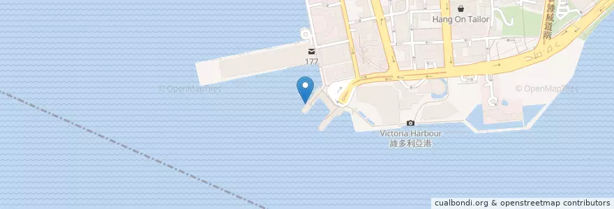 Mapa de ubicacion de 天星小輪碼頭 Star Ferry Pier en الصين, غوانغدونغ, هونغ كونغ, جزيرة هونغ كونغ, الأقاليم الجديدة, 油尖旺區 Yau Tsim Mong District.