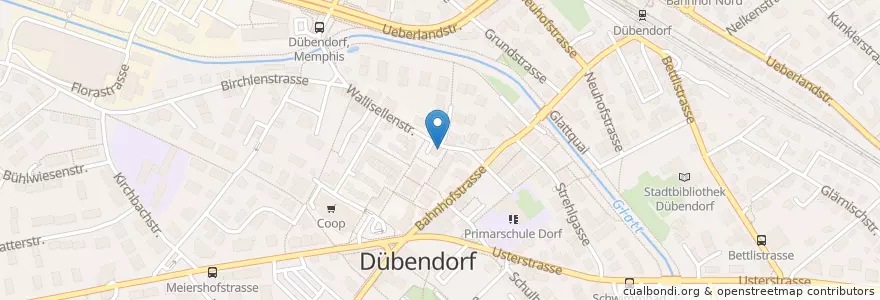 Mapa de ubicacion de Restaurant zur Treu en Schweiz/Suisse/Svizzera/Svizra, Zürich, Bezirk Uster, Dübendorf.