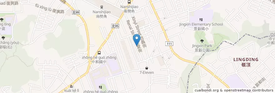 Mapa de ubicacion de 謙益豐蔬食 en 臺灣, 新北市, 中和區.