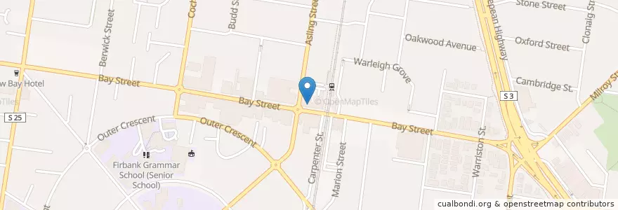 Mapa de ubicacion de mothersMilk Brighton en أستراليا, ولاية فيكتوريا, City Of Bayside.