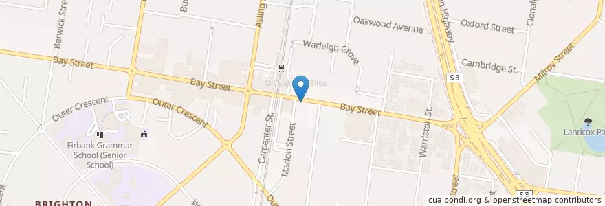Mapa de ubicacion de Bank of Melbourne en Australia, Victoria, City Of Bayside.