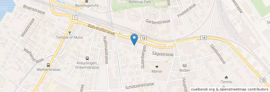Mapa de ubicacion de Rudolf Steiner Schule en Suíça, Thurgau, Bezirk Kreuzlingen, Kreuzlingen.