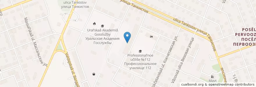 Mapa de ubicacion de Сытый студент en Rusia, Уральский Федеральный Округ, Óblast De Cheliábinsk, Челябинский Городской Округ.
