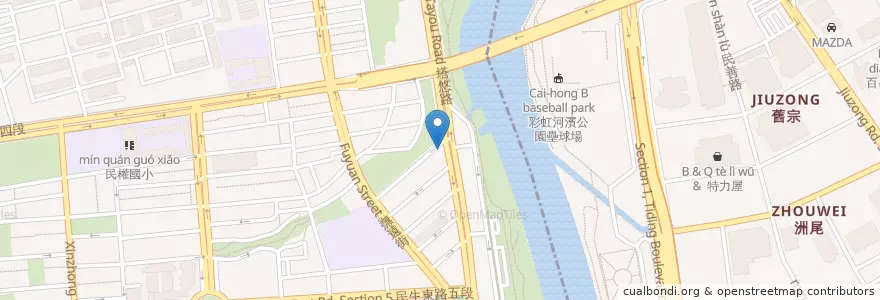 Mapa de ubicacion de 北巡武德宮 en تايوان, تايبيه الجديدة, تايبيه, 松山區, 內湖區.