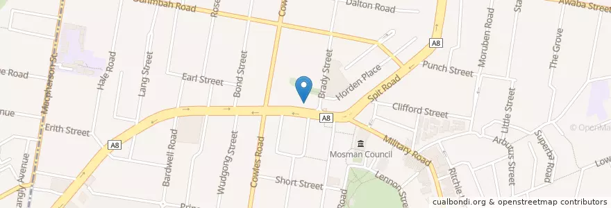 Mapa de ubicacion de Mosman Hotel en Australië, Nieuw-Zuid-Wales, Sydney, Mosman Municipal Council.