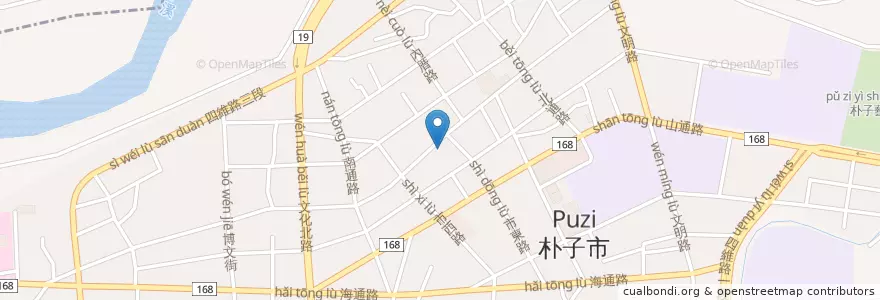 Mapa de ubicacion de 好友冷飲 en Tayvan, 臺灣省, 嘉義縣, 朴子市.