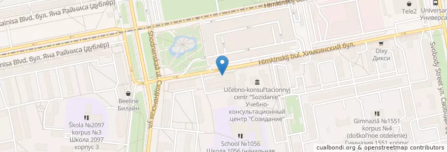 Mapa de ubicacion de Уралсиб en Russie, District Fédéral Central, Moscou, Северо-Западный Административный Округ.