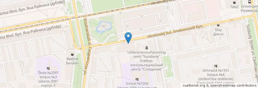Mapa de ubicacion de Восточный en Rusland, Centraal Federaal District, Moskou, Северо-Западный Административный Округ.