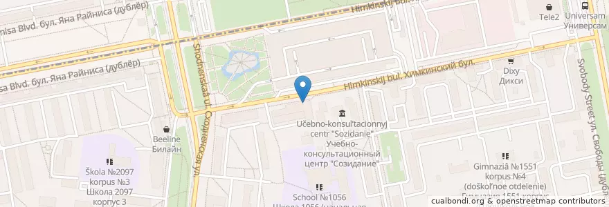 Mapa de ubicacion de Россельхозбанк en Rusia, Центральный Федеральный Округ, Москва, Северо-Западный Административный Округ.