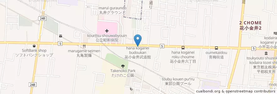 Mapa de ubicacion de サイゼリヤ en اليابان, 東京都, 小平市.