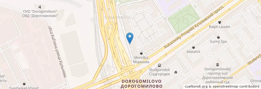 Mapa de ubicacion de Тексбанк en Rusland, Centraal Federaal District, Moskou, Западный Административный Округ, Район Дорогомилово.